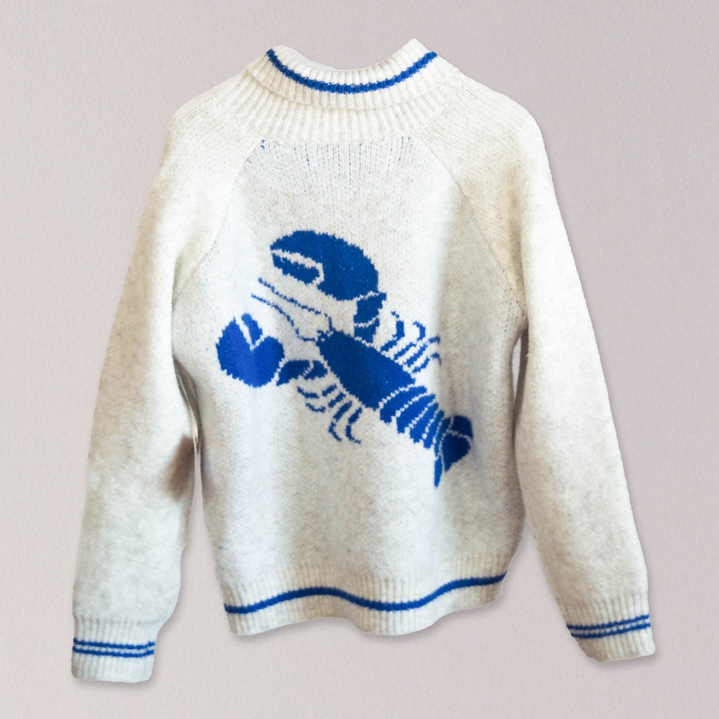Heather Gray and Blue Nautical Beach Sweater