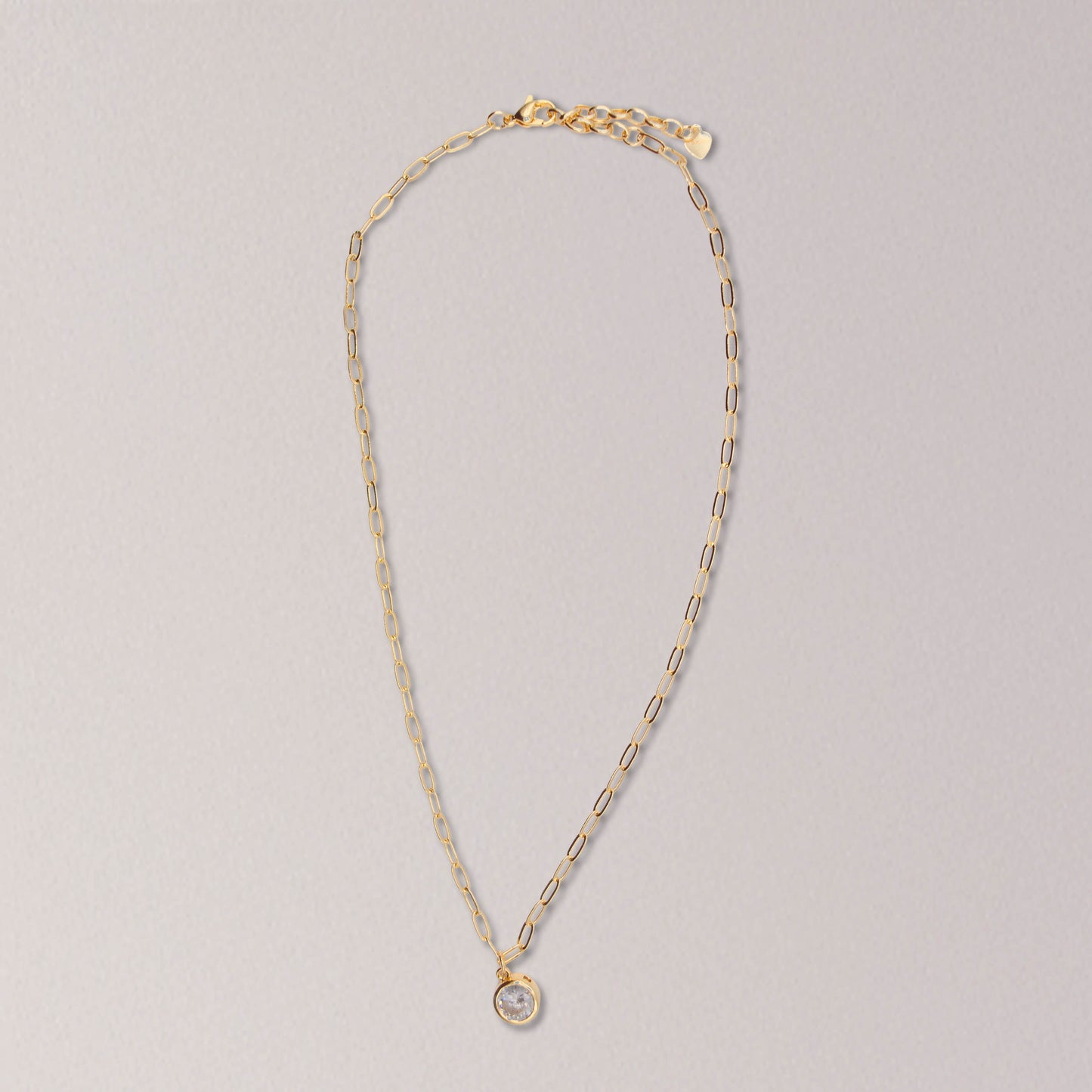 Elegant Gold Chain Necklace with Cubic Zirconia Pendant