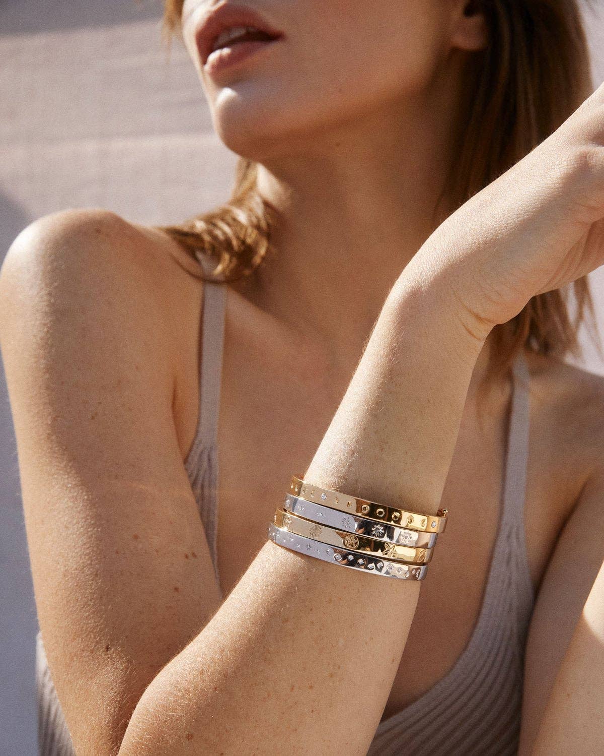 Sea Seeker Hinged Bracelet: 14k Gold / Small