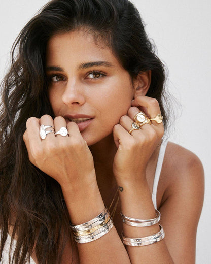 Sea Seeker Hinged Bracelet: 14k Gold / Large