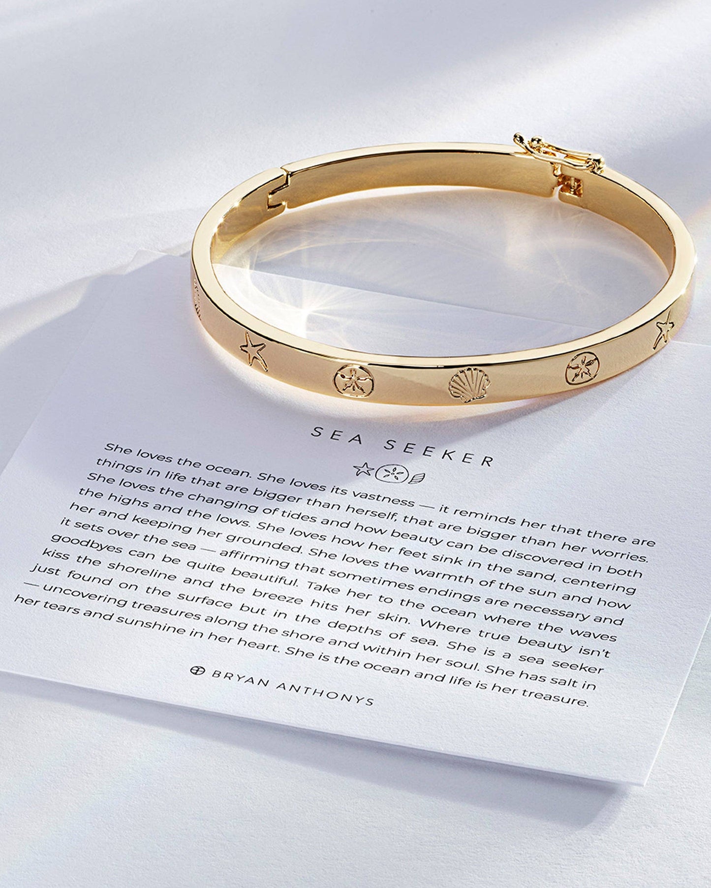 Sea Seeker Hinged Bracelet: 14k Gold / Small
