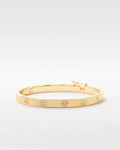 Sea Seeker Hinged Bracelet: 14k Gold / Small