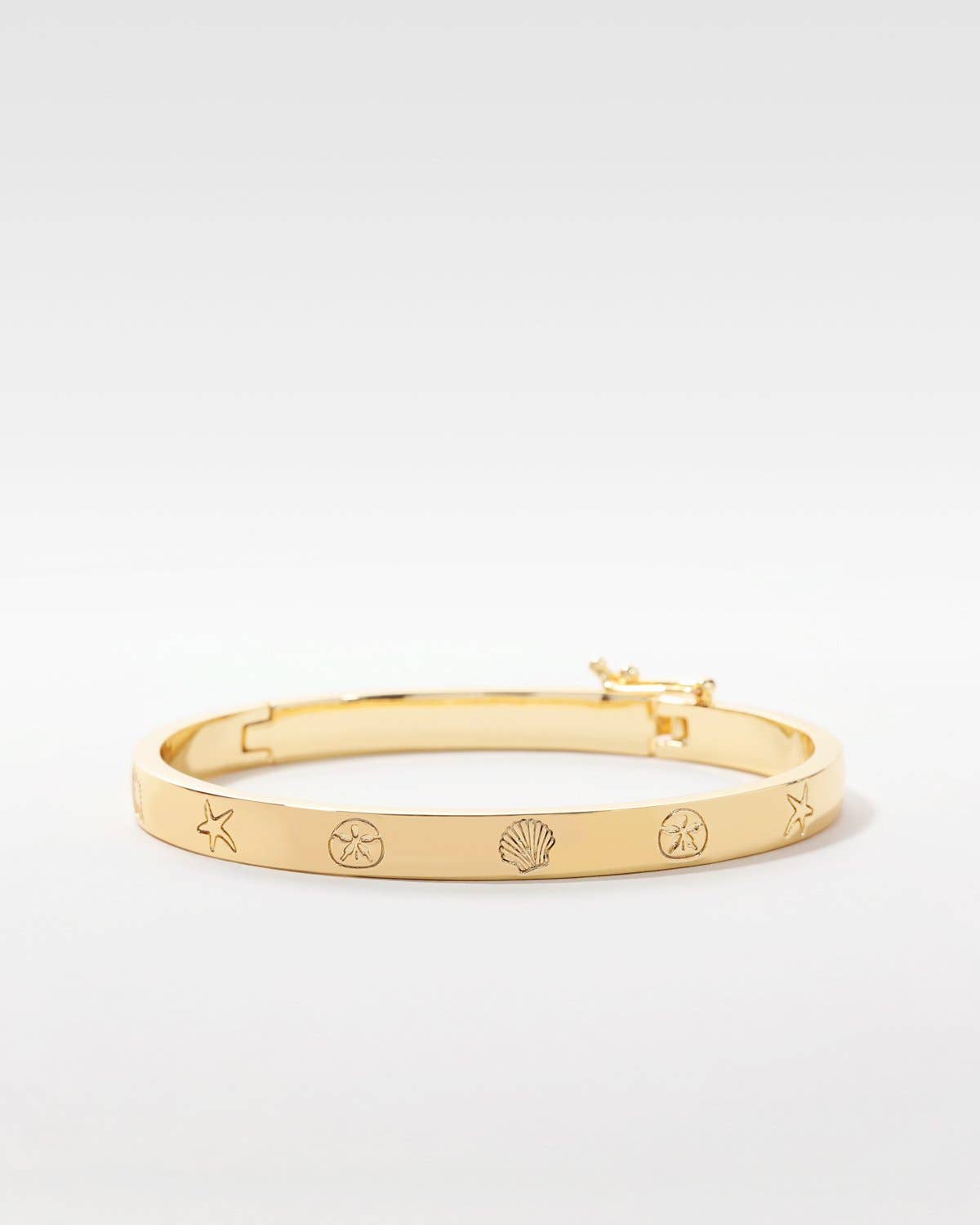 Sea Seeker Hinged Bracelet: 14k Gold / Large