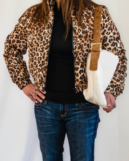Leopard Print Puffer Jacker
