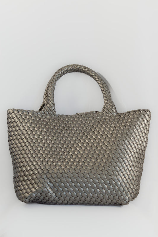 Woven Vegan Leather Tote Bag
