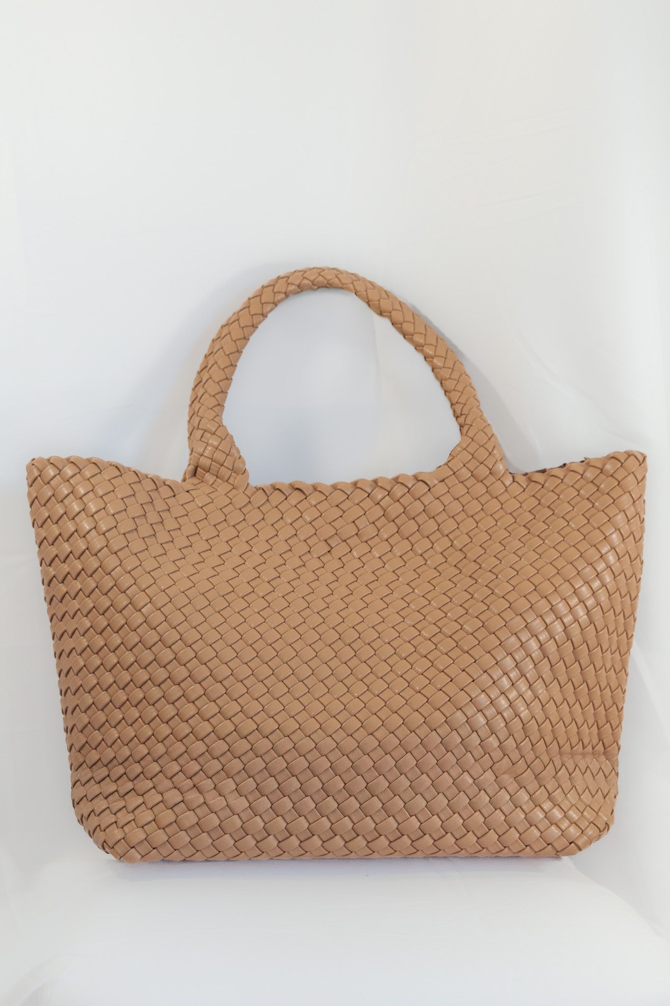 Woven Vegan Leather Tote Bag