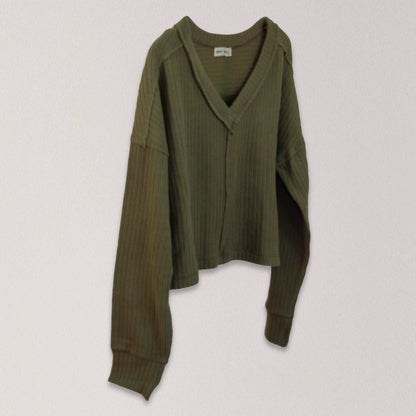 Casual Soft V-Neck Knit Top