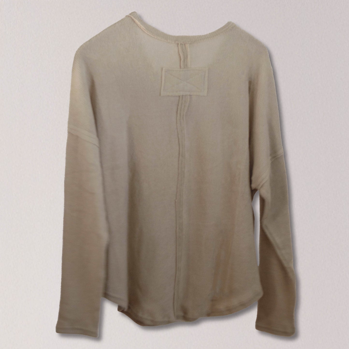 Raw Edge Split Neck Top