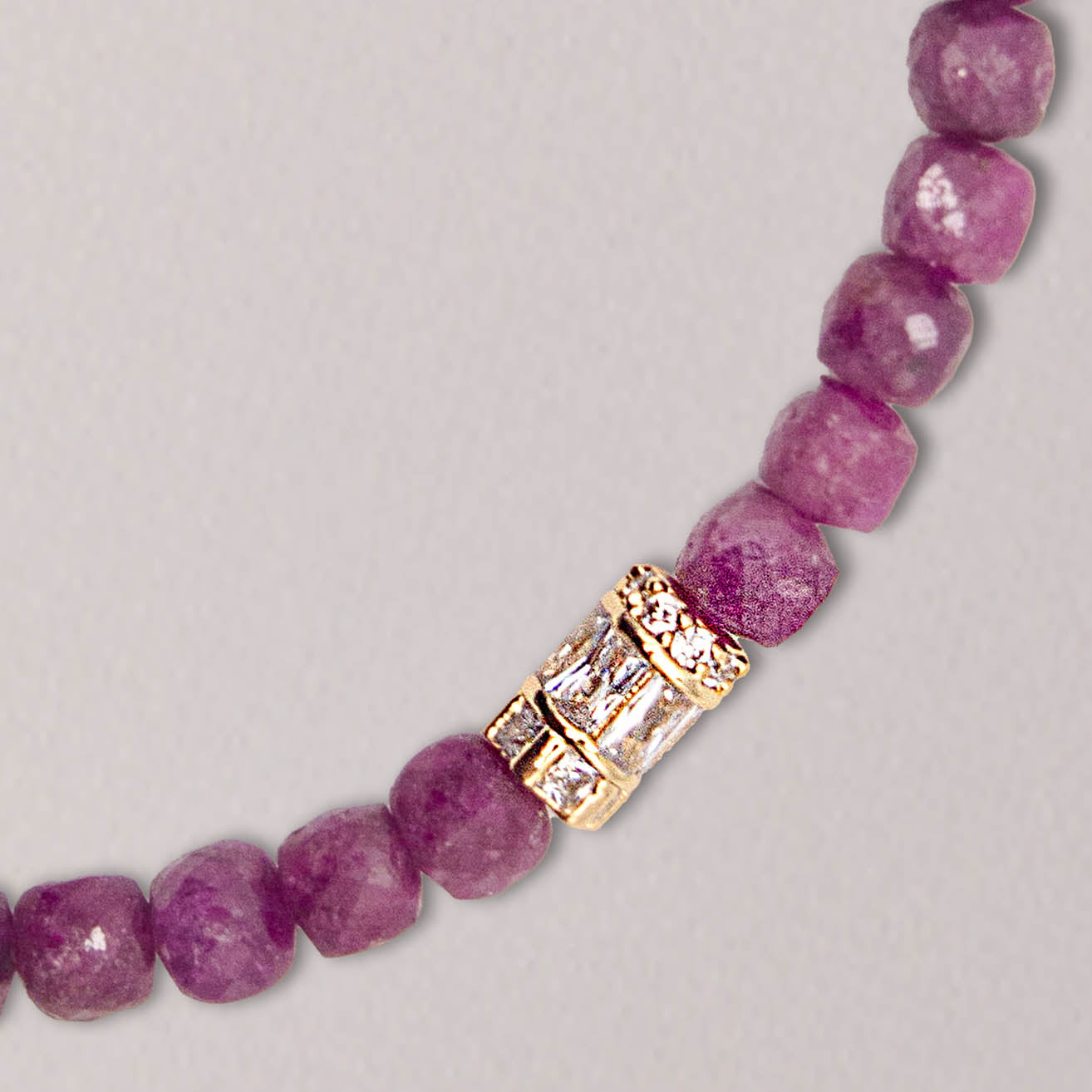 Ruby Elastic Bracelet with Clear Swarovski Tube