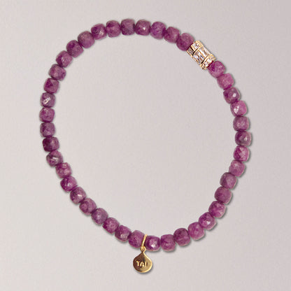 Ruby Elastic Bracelet with Clear Swarovski Tube