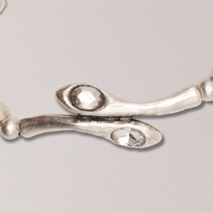 Handmade Snakeheads Crystal Pewter Bracelet