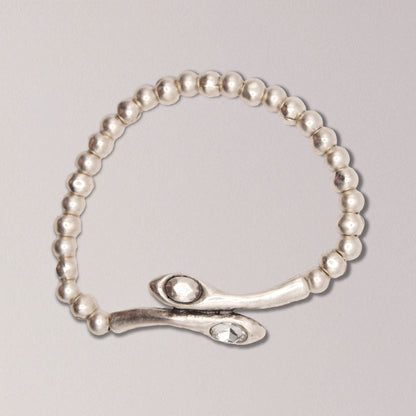 Handmade Snakeheads Crystal Pewter Bracelet