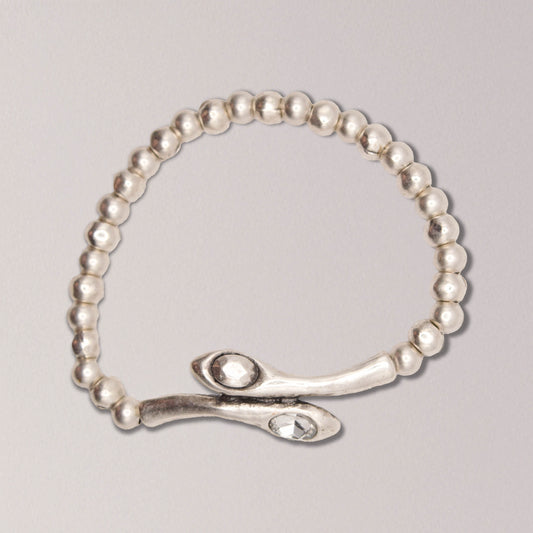 Handmade Snakeheads Crystal Pewter Bracelet