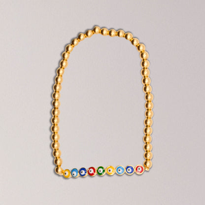 Elegant Enamel Evil Eye Stretch Bracelet