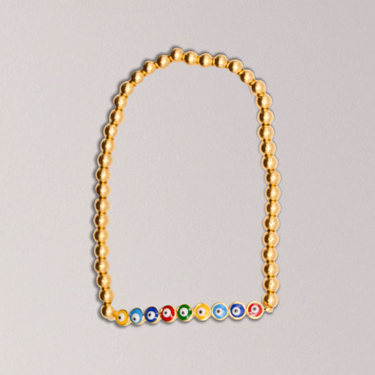 Elegant Enamel Evil Eye Stretch Bracelet