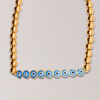 Elegant Enamel Evil Eye Stretch Bracelet