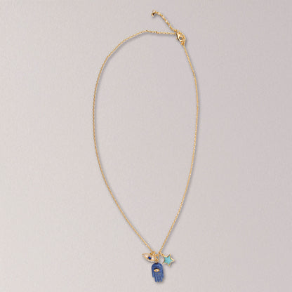 Lapis And Turquoise Charm Necklace