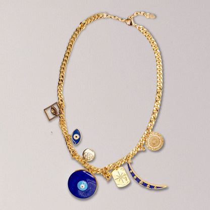 Celestial Evil Eye Charm Necklace