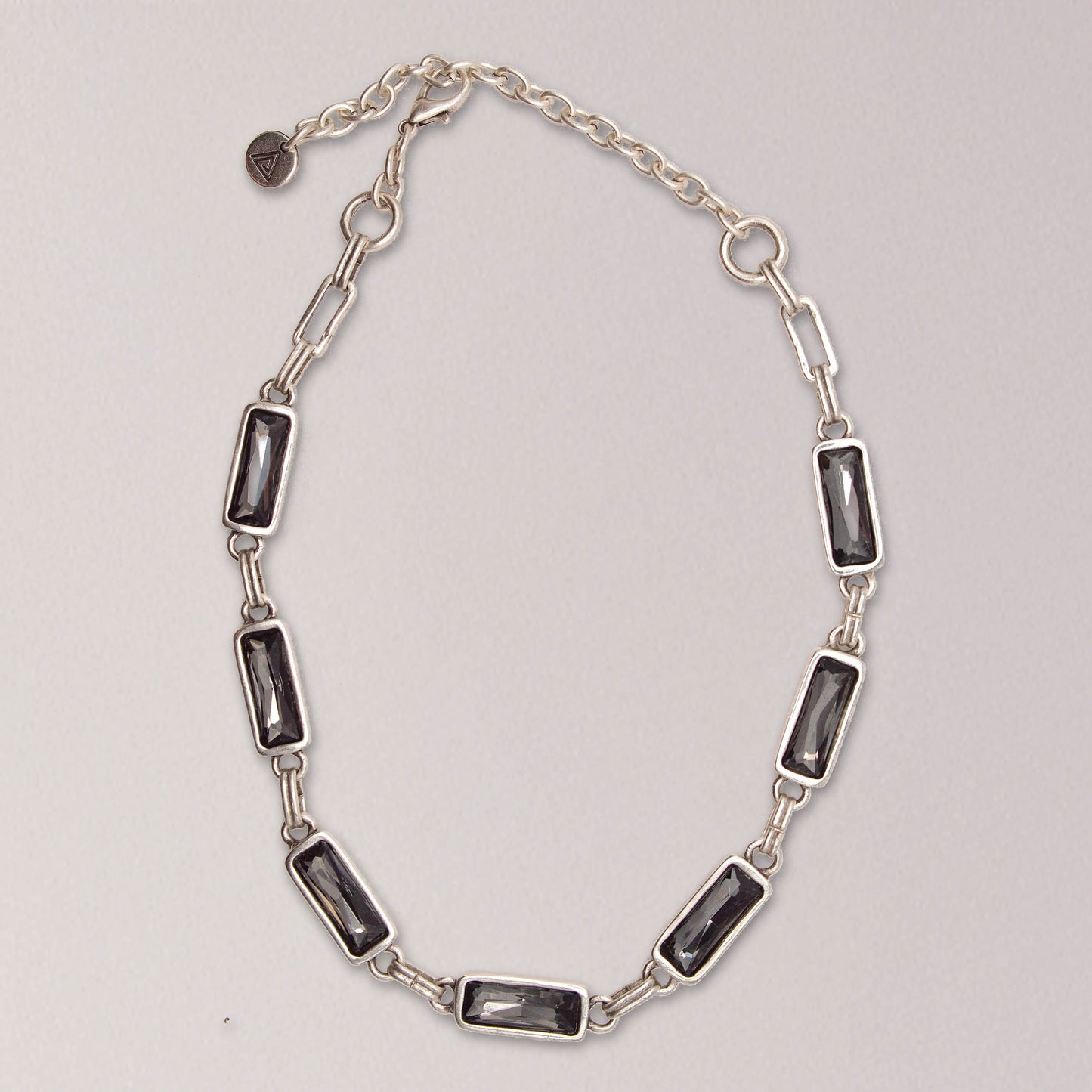 Handmade Smokey Crystal Pewter Necklace