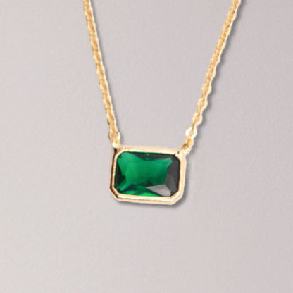 East West Bezel Center Stone Necklace