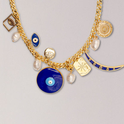 Celestial Evil Eye Charm Necklace