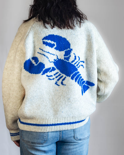Heather Gray and Blue Nautical Beach Sweater