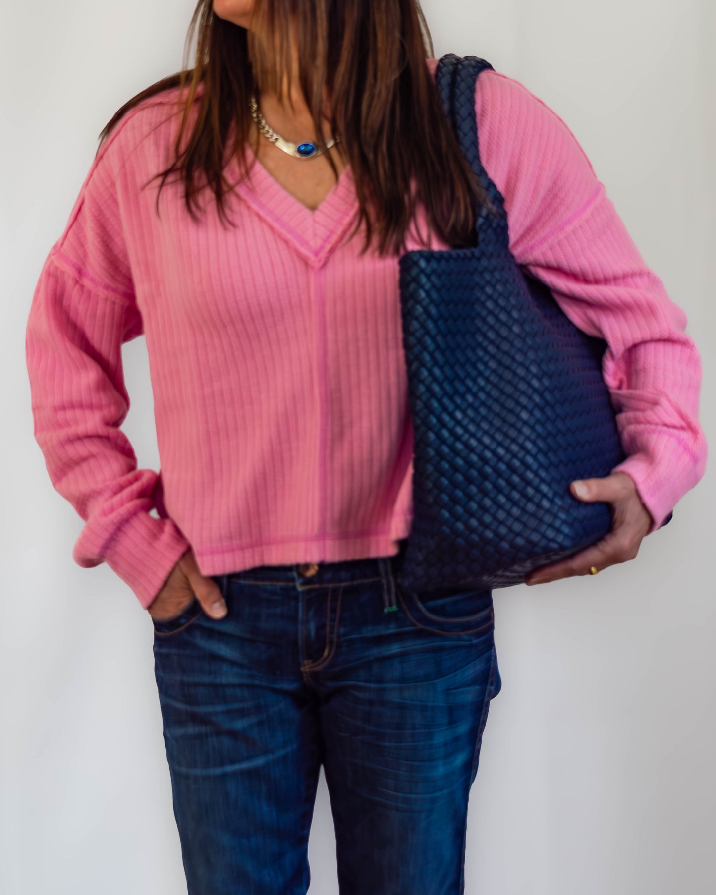 Casual Soft V-Neck Knit Top