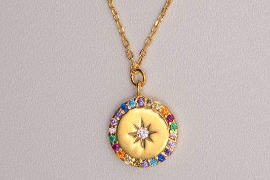 Rainbow Pendant with Star Center