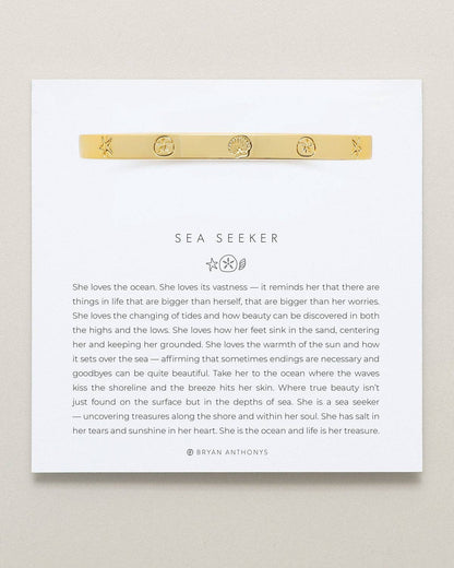 Sea Seeker Hinged Bracelet: 14k Gold / Large