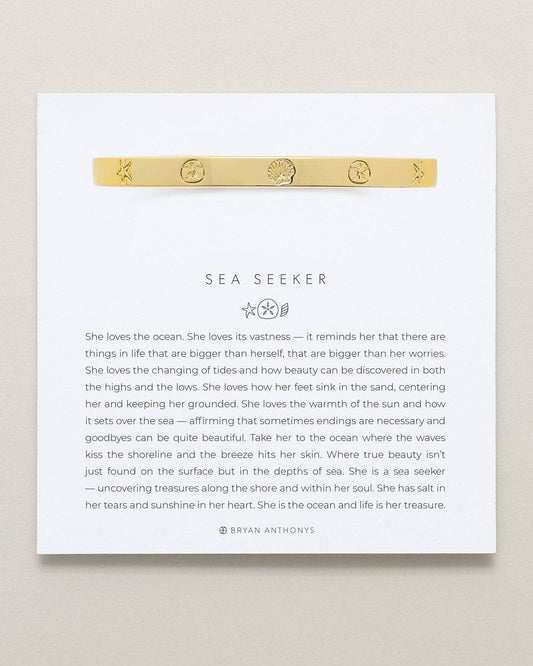 Sea Seeker Hinged Bracelet: 14k Gold / Large